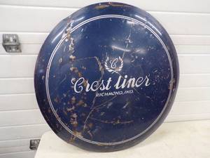 Original Crest liner Richmond IN Convex Button Metal Sign
