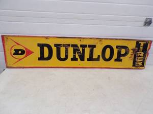 1965 Original Embossed Dunlop Tire Metal Sign