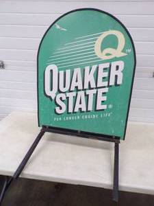Metal Quaker State Curb Sign