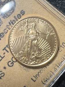 2019 AMERICAN GOLD EAGLE 1/10TH TROY OZ .999 FINE GOLD