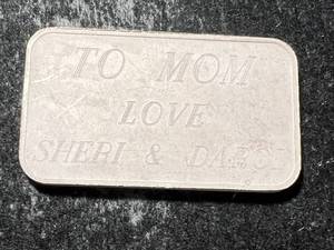 1 TROY OZ .999 FINE SILVER 1982 MOTHERS DAY BAR
