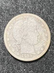 1913-D US BARBER QUARTER