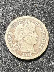 1913 US BARBER DIME