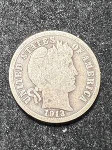 1913 US BARBER DIME