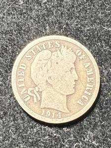 1914 US BARBER DIME
