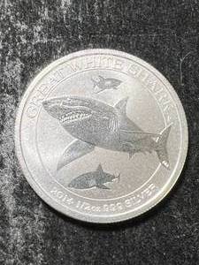 2014 AUSTRALIAN SHARK HALF TROY OZ .999 FINE SILVER