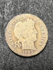 1905 US BARBER DIME