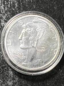 1 TROY OZ .999 FINE SILVER MERCURY DIME ROUND IN AIRTITE