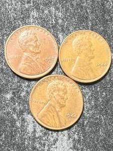 1944P-D-S US WHEAT CENTS