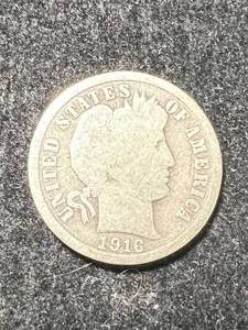 1916 US BARBER DIME