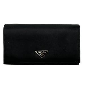 Prada Black Nylon Flap Wallet Pre-Owned Retail $550