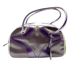Prada Purple & Plum Perforated Leather Shoulder Bag Pre-Owned Retail $1,100