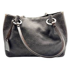 Gucci Dark Brown GG Canvas Shoulder Tote Bag Pre-Owned Retail $1,200