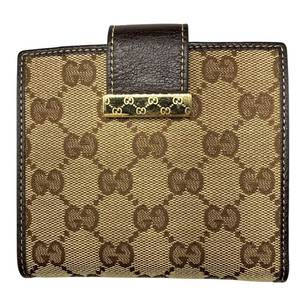 Gucci GG Canvas Bifold Wallet with Leather Trim Pre-Owned Retail $450
