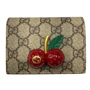 Gucci GG Supreme Cherry Continental Wallet Pre-Owned Retail $750