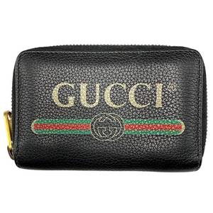 Gucci Black Leather Vintage Logo Zip Around Wallet Pre-Owned Retail $750