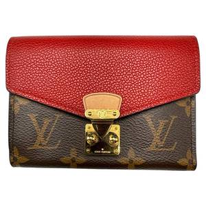 Louis Vuitton Monogram Canvas & Red Leather Pallas Wallet Pre-Owned Retail $900
