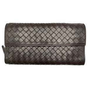 Bottega Veneta Dark Brown Intrecciato Leather Continental Wallet Pre-Owned Retail $900