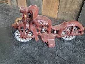 Cast Iron Patrol Toy Motorcycle