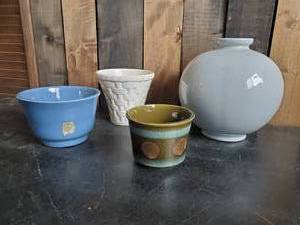 4 Mid Modern Ceramic Pots  Haeger , CE, and More