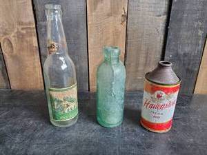 3 Rare Beers , Cone Top Hauenstein, Old Style, Fergus Falls Blob
