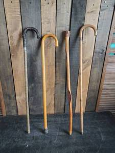 4 Vintage Walking Sticks