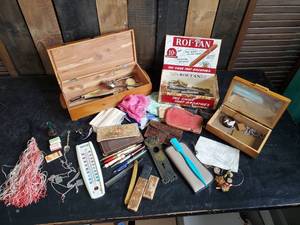Great lot of many Old Smalls , Straight Razor,Jewelry, and More