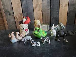 Groovy Mid Modern  Lot of Many Porcelain Figurines and Planters