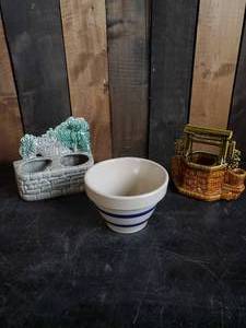 Vintage Mccoy and Rosville Ceramic Planters