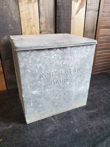 Mid Modern North Star Dairy Front Step Metal Milk Cooler