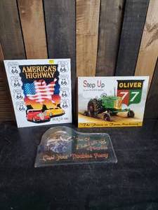 3 Signs - Oliver Tractor, Route 66, Fishing