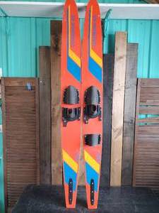 Pair Mid Modern Continental 65 Colorful Waterskis 65