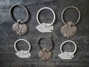 6 Cast Iron Beach Themed Towel Rings