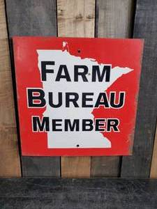 1950's Stout Sign Co. Metal Minnesota Farm Bureau Member Sign