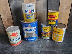 Nice Collection of Collectible Oil &amp Grease Cans - Mobil, Coast to Coast