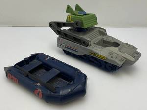 1985 GI Joe Cobra Night Landing Boat And 1988 GI Joe Battle Force 2000 Pulverizer (Both Missing Some Pieces)