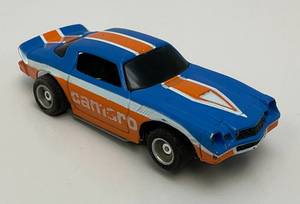 1979 TYCO Curve Hugger H.O. Camaro Slot Car OrangeBlue And White (Very Good Condition)