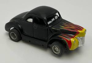 1991 TYCO HP7-1940 Black Flamed 40 Ford Coupe H.O. Slot Car (Very Nice Condition)
