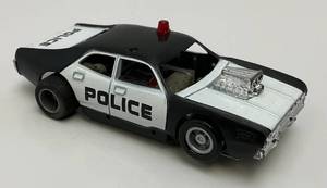 1980s TYCO Dodge Charger Police H.O. Slot Car (Nice Condition) Missing One Red Light And Windshield