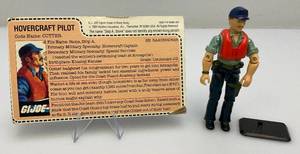 1984 GI Joe (CUTTER) Hovercraft Driver Action Figure With File Card
