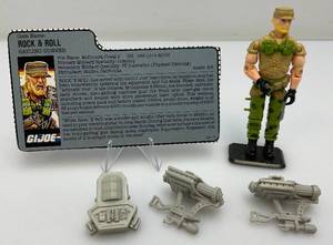 1984 GI Joe (ROCK &amp ROLL) Gatling Gunner Action Figure With File Card And More (Almost Complete)