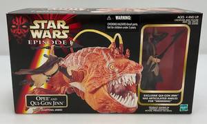 1998 STAR WARS Episode I Snapping Jaw Opee And Qui-Gon-Jinn (New Old Stock)