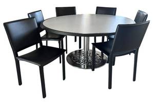 K - Stylish Round Dining Table with 6 Maria Yee Chairs
