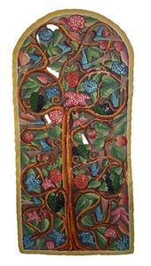 LR - Vintage Metal Wall Art - Tree with Birds & Fruit - Tree of AbundanceTree of Life