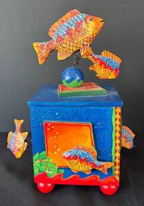 K - Folk Art Fish Sculpture
