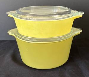 K - Two Vintage Pyrex Casserole Dishes