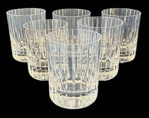 K - Set of Six Baccarat Harmonie Crystal Lowball Glasses