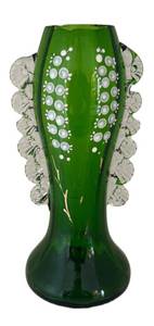 K - Antique Victorian Emerald Green Glass Vase