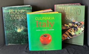 K - Three Cookbooks including France The Beautiful Cookbook,Thailand The Beautiful Cookbook and Culinaria Italy