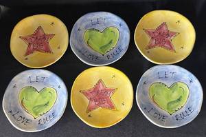 K - Six Inspirational Plates by Julia Junkin